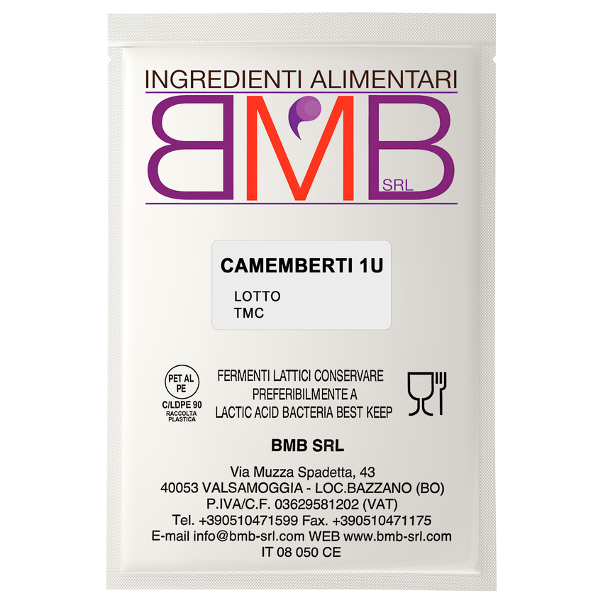 Микс культур для стабилизированного камамбера BMB CAMEMBERTI 1U (на 100-200 литров молока) Микс культур для стабилизированного камамбера BMB CAMEMBERTI 1U (на 100-200 литров молока)